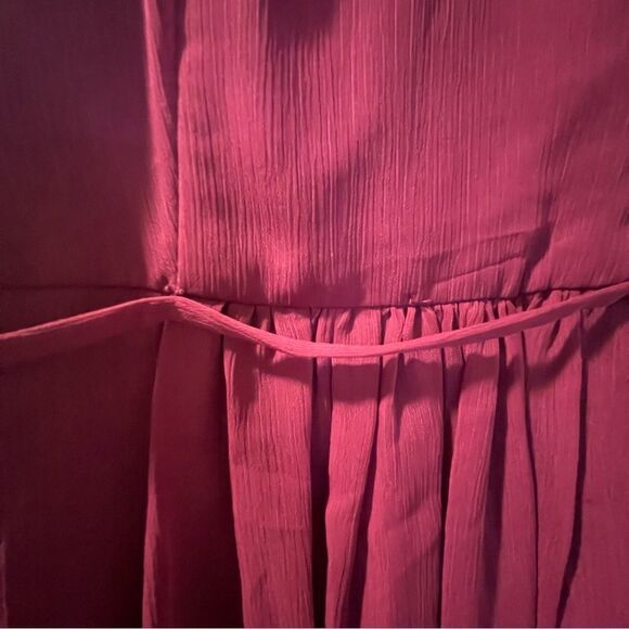 David’s Bridal Short Maroon Chiffon Dress Beaded Sangria Size 4 - Picture 6 of 13